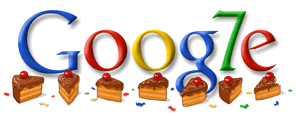 Celebración del 7º cumpleaños de Google