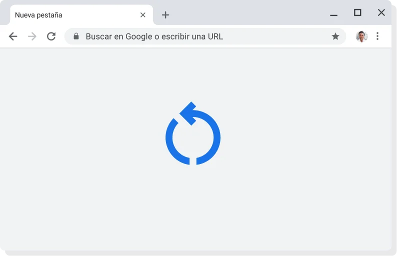 Interfaz de Chrome con el icono que indica que se está aplicando una actualización